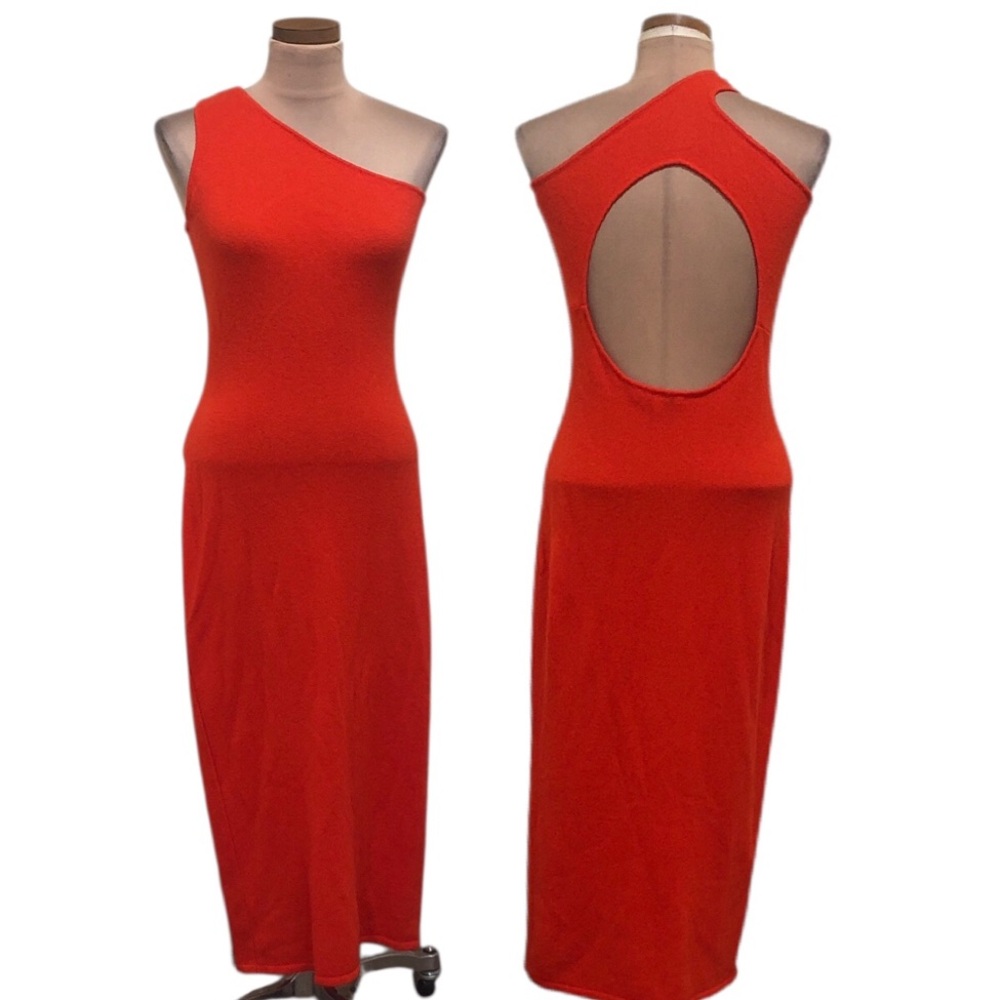 Stine Goya Tiffany Midi Dress Size Large Tomato Red